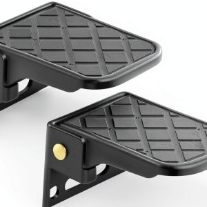 Hifor Folding Truck Step Black Universal Fit 440lb Aluminum Alloy-0