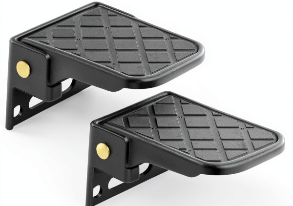 Hifor Folding Truck Step Black Universal Fit 440lb Aluminum Alloy-0