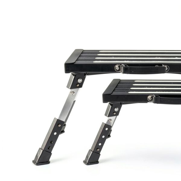 Souheilo RV STEP Aluminum Folding Step Stool, Black, RV STEP-2