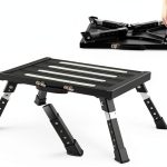 Souheilo RV STEP Aluminum Folding Step Stool, Black, RV STEP-0