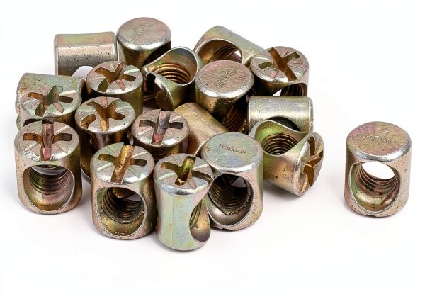 uxcell M6 x 10mm Cross Dowel Slotted Metal Barrel Nuts 20pcs Bronze-0