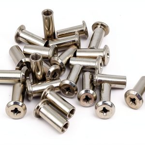uxcell M6x20mm Female Thread Phillips Head Barrel Nut 24pcs Silver-0