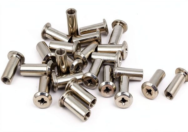 uxcell M6x20mm Female Thread Phillips Head Barrel Nut 24pcs Silver-0
