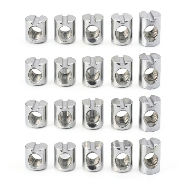 Furniture Barrel Nut M6 50pcs Zinc Steel by SING F LTD for Bed Repair-0