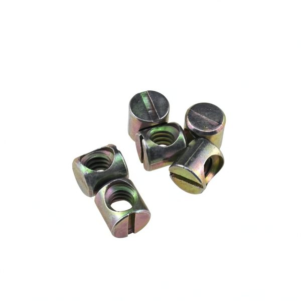 YiIin 1/4" Slotted Barrel Nuts 6PCS for Beds Cribs Chairs Carbon Steel-3