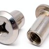 uxcell M6x12mm Female Thread Phillips Head Barrel Nut 40pcs Metal-1