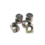 YiIin 1/4" Slotted Barrel Nuts 6PCS for Beds Cribs Chairs Carbon Steel-0