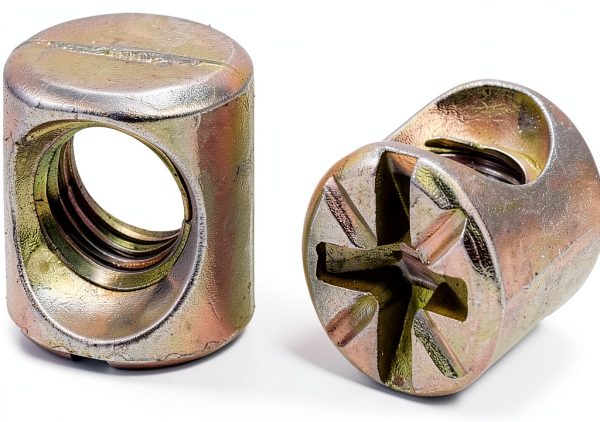uxcell M6 x 10mm Cross Dowel Slotted Metal Barrel Nuts 20pcs Bronze-1