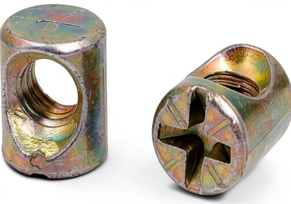 uxcell M6 x 12mm Cross Dowel Slotted Barrel Nuts 20pcs Bronze Finish-1