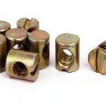 uxcell 6mm X 12mm Cross Dowel Slotted Metal Barrel Nuts 8PCS for Furniture Bed Chair-0