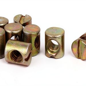 uxcell 6mm X 12mm Cross Dowel Slotted Metal Barrel Nuts 8PCS for Furniture Bed Chair-0