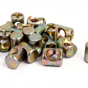 uxcell M6 x 12mm Cross Dowel Slotted Barrel Nuts 20pcs Bronze Finish-0