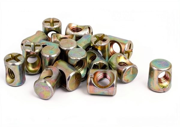 uxcell M6 x 12mm Cross Dowel Slotted Barrel Nuts 20pcs Bronze Finish-0