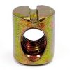 FixtureDisplays® 10PK M6 X 10mm Cross Hole Nuts Barrel Nuts Slotted Dowel Nuts Zinc, Carbon Steel Material, for Furniture Cots, Beds, Crib & Chairs 22105-NPF-4