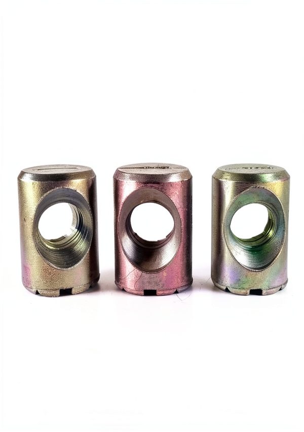 20 Pack 1/4''-20 12mm X 10mm Barrel Nuts Cross Dowels Off-Centered Hole for Furniture Color Zinc-4