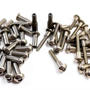 Harris Hardware 90204 Chrome Plated Torx T27 Security Fastener Pack for 1 inch Panels, 20 Sets of Shoulder Bolt & Barrel Nut with 2 T27 Bits-0