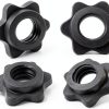 Dumbbell Rod Nut Non-Slip Hex Spinlock Collars 8pcs Black 2.5cm-2