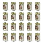 20 Pack 1/4''-20 12mm X 10mm Barrel Nuts Cross Dowels Off-Centered Hole for Furniture Color Zinc-0