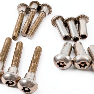 Harris Hardware 90202 T27 Torx Security Stainless Steel 10/24 Threaded Shoulder Bolts and Barrel Nuts for a 1-1/4 in. Panel and 2 Torx Bits-0