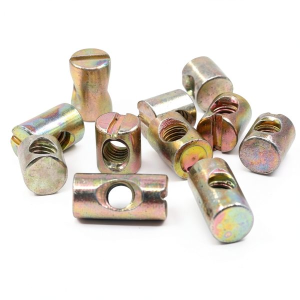 Glarks 75Pcs Metric M6 Barrel Nuts Cross Dowels Slotted Nuts Furniture Nuts for Beds Crib and Chairs - 5 Size of 11mm / 12mm / 13mm / 15mm / 20mm-3