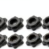 Dumbbell Rod Nut Non-Slip Hex Spinlock Collars 8pcs Black 2.5cm-0