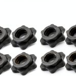 Dumbbell Rod Nut Non-Slip Hex Spinlock Collars 8pcs Black 2.5cm-0