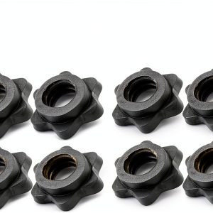 Dumbbell Rod Nut Non-Slip Hex Spinlock Collars 8pcs Black 2.5cm-0