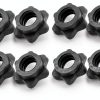 Dumbbell Rod Nut Non-Slip Hex Spinlock Collars 8pcs Black 2.5cm-1