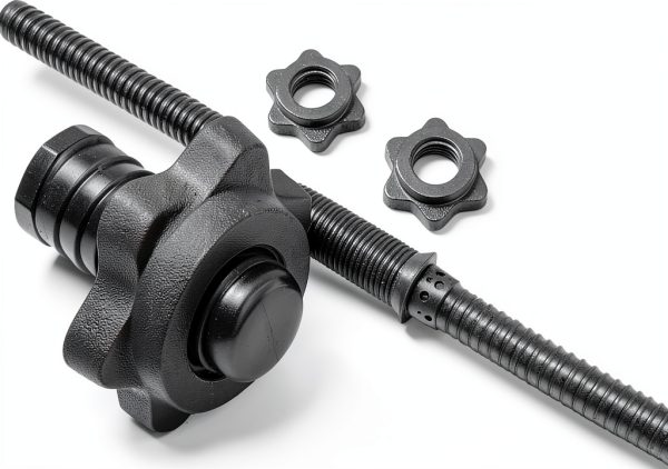 Dumbbell Rod Nut Non-Slip Hex Spinlock Collars 8pcs Black 2.5cm-3