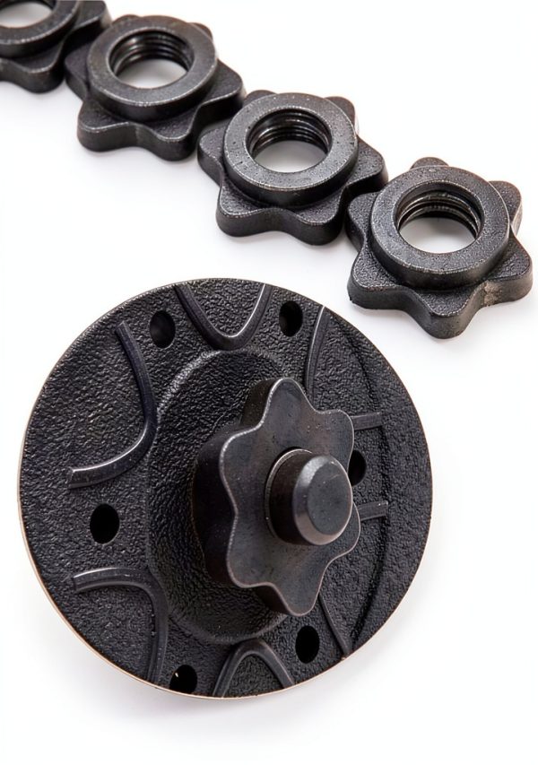 Dumbbell Rod Nut Non-Slip Hex Spinlock Collars 8pcs Black 2.5cm-8