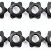 Dumbbell Rod Nut Non-Slip Hex Spinlock Collars 8pcs Black 2.5cm-4